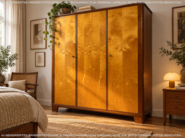 Stilvoller und gut erhaltener Mid-Century Kleiderschrank mit guter Aufteilung I Schrank Schlafzimmerschrank Wäscheschrank Wardrobe Rockabilly Vintage 50er 60er Retro I