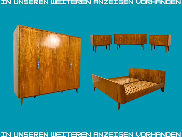 Stilvoller Mid-Century Nachttisch mit großem Fach und Messinggriffen