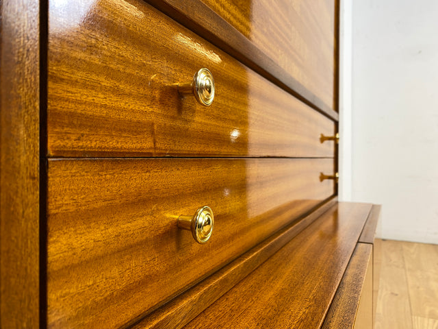 Sehr schöner aufklappbarer Mid-Century Schreibschrank I Sekretär Schreibkommode Schreibtisch Bücherschrank Regal Highboard Kommode Sideboard 60er 70er VEB Vintage I
