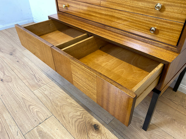 Sehr schöner aufklappbarer Mid-Century Schreibschrank I Sekretär Schreibkommode Schreibtisch Bücherschrank Regal Highboard Kommode Sideboard 60er 70er VEB Vintage I