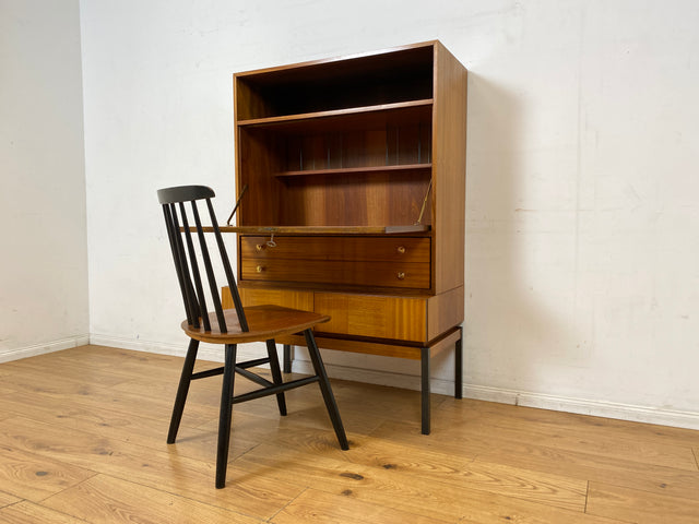 Sehr schöner aufklappbarer Mid-Century Schreibschrank I Sekretär Schreibkommode Schreibtisch Bücherschrank Regal Highboard Kommode Sideboard 60er 70er VEB Vintage I