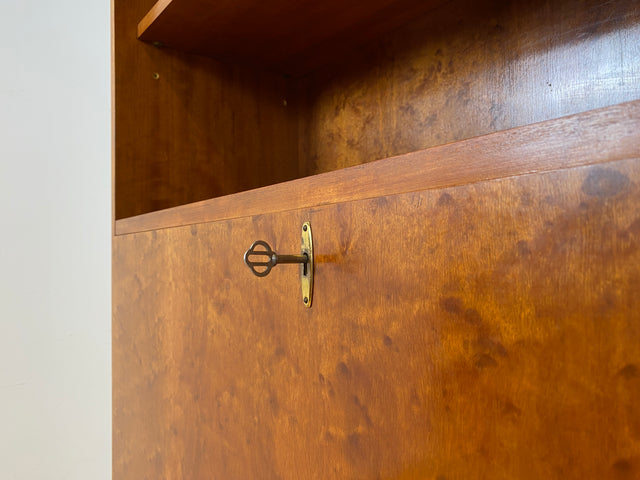 Stilvoller Mid-Century Schreibschrank mit großer Schreibklappe und Regal I Sekretär Schreibkommode Schreibtisch Bücherschrank Bücherregal Highboard Regalwand Vintage 60er I