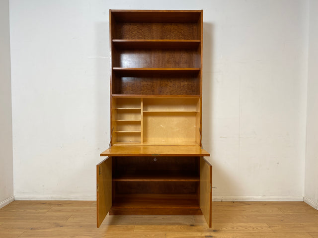 Stilvoller Mid-Century Schreibschrank mit großer Schreibklappe und Regal I Sekretär Schreibkommode Schreibtisch Bücherschrank Bücherregal Highboard Regalwand Vintage 60er I