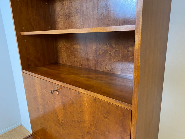 Stilvoller Mid-Century Schreibschrank mit großer Schreibklappe und Regal I Sekretär Schreibkommode Schreibtisch Bücherschrank Bücherregal Highboard Regalwand Vintage 60er I