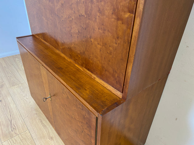 Stilvoller Mid-Century Schreibschrank mit großer Schreibklappe und Regal I Sekretär Schreibkommode Schreibtisch Bücherschrank Bücherregal Highboard Regalwand Vintage 60er I