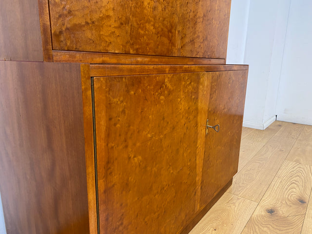 Stilvoller Mid-Century Schreibschrank mit großer Schreibklappe und Regal I Sekretär Schreibkommode Schreibtisch Bücherschrank Bücherregal Highboard Regalwand Vintage 60er I