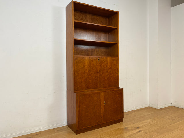 Stilvoller Mid-Century Schreibschrank mit großer Schreibklappe und Regal I Sekretär Schreibkommode Schreibtisch Bücherschrank Bücherregal Highboard Regalwand Vintage 60er I
