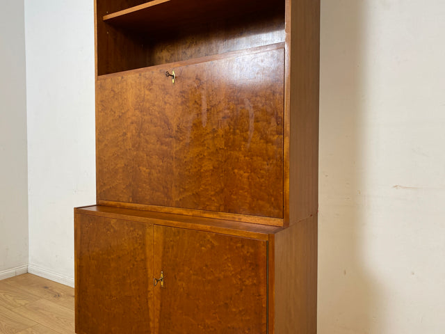 Stilvoller Mid-Century Schreibschrank mit großer Schreibklappe und Regal I Sekretär Schreibkommode Schreibtisch Bücherschrank Bücherregal Highboard Regalwand Vintage 60er I