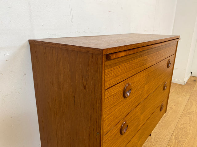Stilvolle und sehr gut erhaltene Mid-Century Schuhkommode im skandinavischen Stil mit Schubladen & Holzgriffen I Schuhschrank Flurkommode Garderobe Flurschrank Vintage I