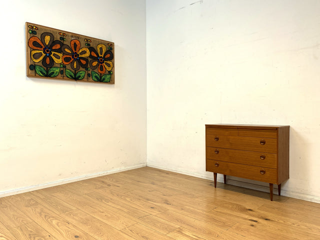 Stilvolle und sehr gut erhaltene Mid-Century Schuhkommode im skandinavischen Stil mit Schubladen & Holzgriffen I Schuhschrank Flurkommode Garderobe Flurschrank Vintage I