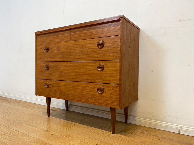 Stilvolle und sehr gut erhaltene Mid-Century Schuhkommode im skandinavischen Stil mit Schubladen & Holzgriffen I Schuhschrank Flurkommode Garderobe Flurschrank Vintage I
