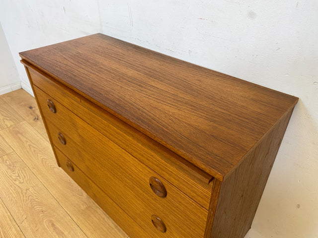 Stilvolle und sehr gut erhaltene Mid-Century Schuhkommode im skandinavischen Stil mit Schubladen & Holzgriffen I Schuhschrank Flurkommode Garderobe Flurschrank Vintage I