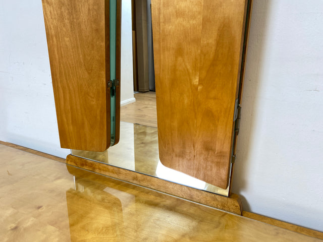 WMK I Stilvolle Mid-Century Spiegelkommode mit Klappbarem Spiegel & Schubladen