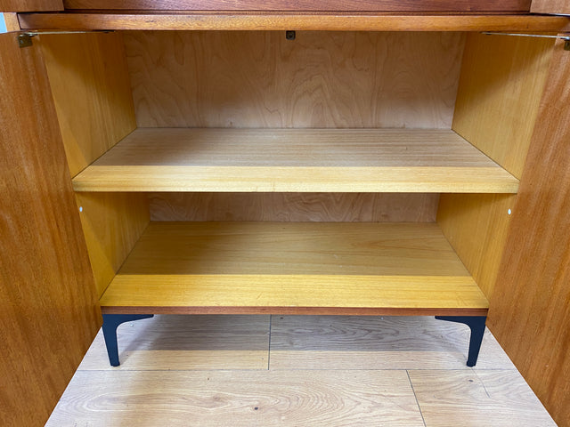 Sehr schönes modulares Mid-Century Highboard auf neuen Metallfüßen mit Regal I Schrank Bücherschrank Kommode Sideboard Geschirrschrank Wohnwand Vintage 60er Retro I
