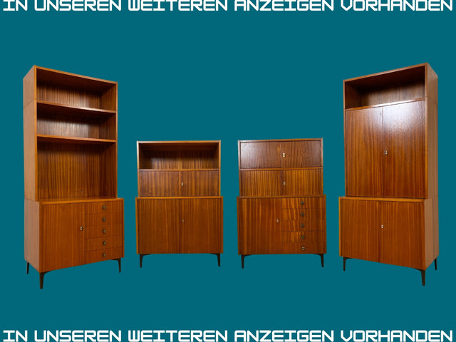 Sehr schönes modulares Mid-Century Highboard auf neuen Metallfüßen mit Regal I Schrank Bücherschrank Kommode Sideboard Geschirrschrank Wohnwand Vintage 60er Retro I