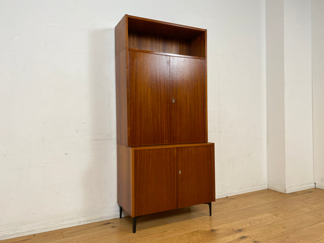 Sehr schönes modulares Mid-Century Highboard auf neuen Metallfüßen mit Regal I Schrank Bücherschrank Kommode Sideboard Geschirrschrank Wohnwand Vintage 60er Retro I