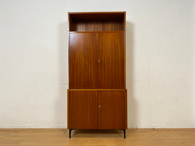 Sehr schönes modulares Mid-Century Highboard auf neuen Metallfüßen mit Regal I Schrank Bücherschrank Kommode Sideboard Geschirrschrank Wohnwand Vintage 60er Retro I