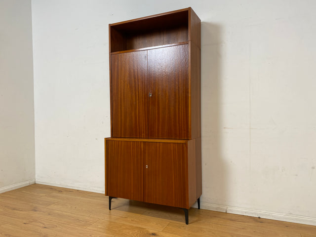 Sehr schönes modulares Mid-Century Highboard auf neuen Metallfüßen mit Regal I Schrank Bücherschrank Kommode Sideboard Geschirrschrank Wohnwand Vintage 60er Retro I