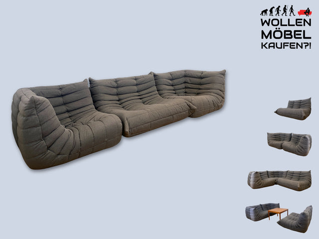 Hochwertige & sehr gut erhaltene Replica des legendären Togo Sofas I modular, äußerst gemütlich, in zeitlosem Grau I Couch Ecksofa Eckcouch Sitzgarnitur Designersofa Designercouch