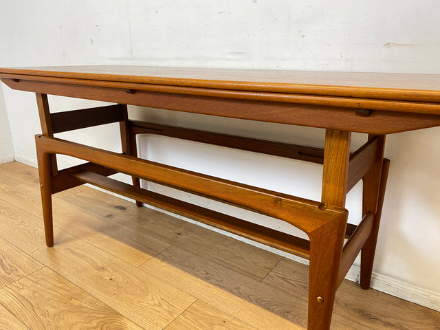 Stilvoller skandinavischer Designer Salontisch Trioh von Kai Kristiansen I auszieh- und höhenverstellbar I Teakholz I Wohnzimmertisch Couchtisch Esstisch Tisch Danish Design Mid-Century Vintage I