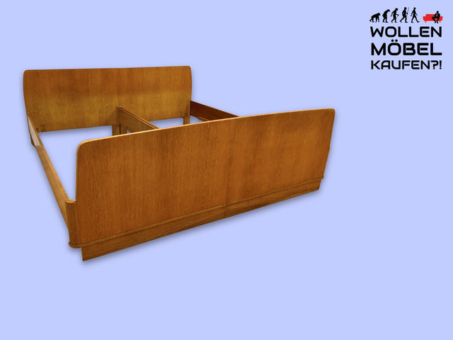 Schönes & gut erhaltenes helles Mid-Century Bett in Eiche für 2 95x190 oder 190x190 Matratze