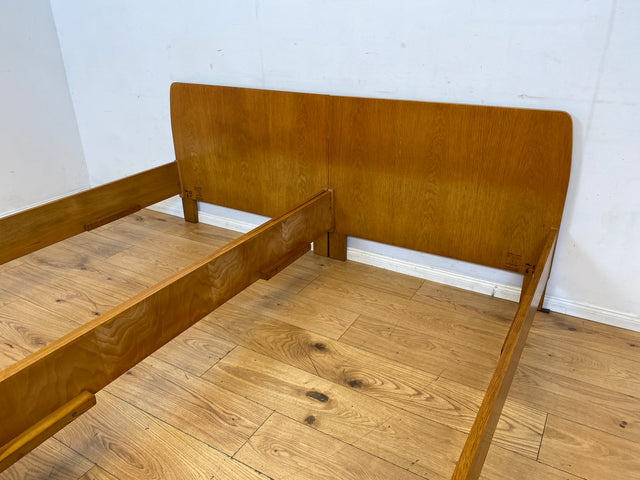 Schönes & gut erhaltenes helles Mid-Century Bett in Eiche für 2 95x190 oder 190x190 Matratze