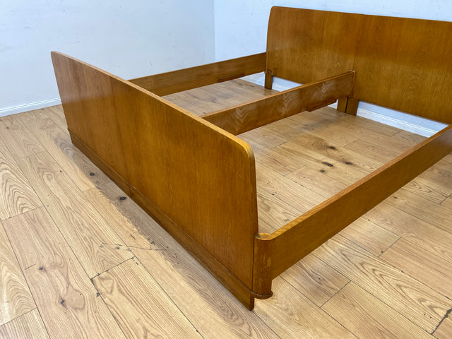 Schönes & gut erhaltenes helles Mid-Century Bett in Eiche für 2 95x190 oder 190x190 Matratze