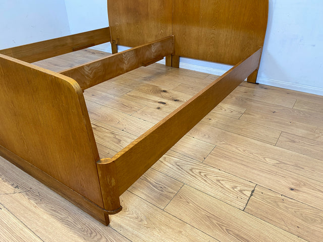 Schönes & gut erhaltenes helles Mid-Century Bett in Eiche für 2 95x190 oder 190x190 Matratze