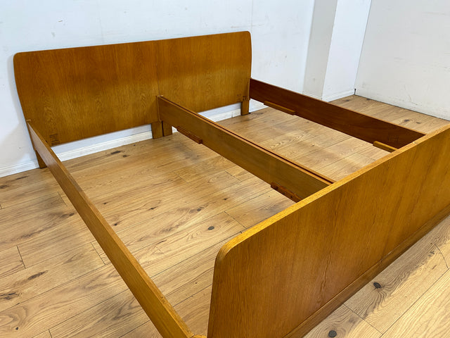 Schönes & gut erhaltenes helles Mid-Century Bett in Eiche für 2 95x190 oder 190x190 Matratze