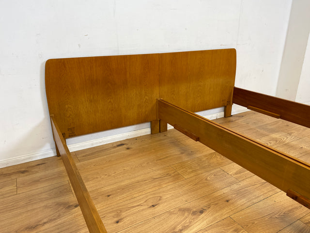 Schönes & gut erhaltenes helles Mid-Century Bett in Eiche für 2 95x190 oder 190x190 Matratze