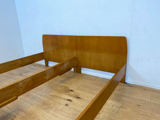 Schönes & gut erhaltenes helles Mid-Century Bett in Eiche für 2 95x190 oder 190x190 Matratze