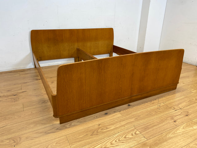 Schönes & gut erhaltenes helles Mid-Century Bett in Eiche für 2 95x190 oder 190x190 Matratze