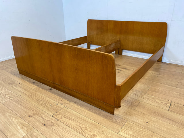 Schönes & gut erhaltenes helles Mid-Century Bett in Eiche für 2 95x190 oder 190x190 Matratze