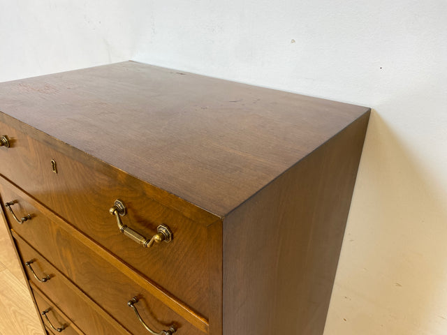 WMK I Hochwertige skandinavische Mid-Century Kommode aus vollem Holz mit 6 Schubladen &amp; Messinggriffen