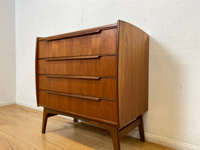 Das Highlight I Rare skandinavische Mid-Century Schminkkommode in Teakholz mit Schubladen & Spiegel I Kommode Sideboard Schminktisch Wäschekommode Frisierkommode Danish Design Vintage I