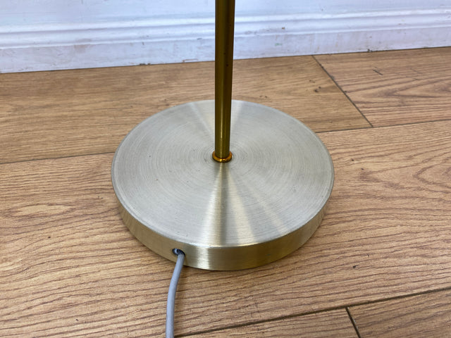 Skandinavische Space Age Stehlampe von Boréns Elektriska in gebürstetem Aluminium mit flex. Schwanenhals