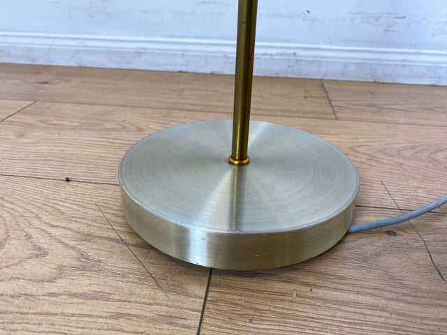 Skandinavische Space Age Stehlampe von Boréns Elektriska in gebürstetem Aluminium mit flex. Schwanenhals