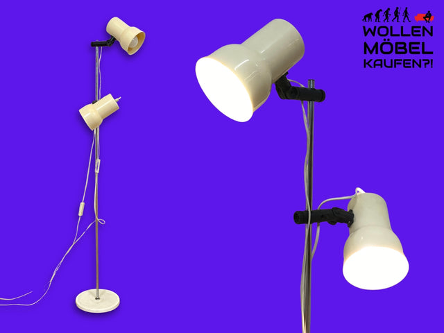 Skandinavische Space Age Stehlampe von Nordlux in Weiß mit zwei verstellbaren Leuchten I Stehleuchte Lampe Leselampe Licht Pop Art Retro Vintage Mid-Century 60er 70er I