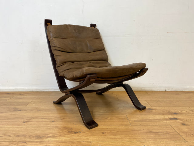 Seltener skandinavischer Designer Sessel I Focus Sling von Bramin Møbler I mit Echtleder Bezug