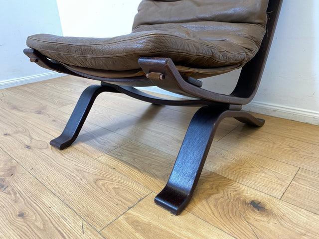 Seltener skandinavischer Designer Sessel I Focus Sling von Bramin Møbler I mit Echtleder Bezug