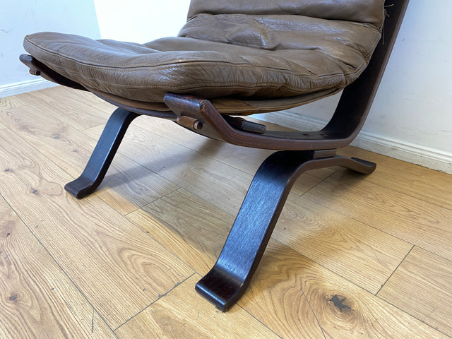Seltener skandinavischer Designer Sessel I Focus Sling von Bramin Møbler I mit Echtleder Bezug
