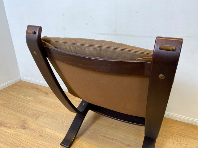 Seltener skandinavischer Designer Sessel I Focus Sling von Bramin Møbler I mit Echtleder Bezug