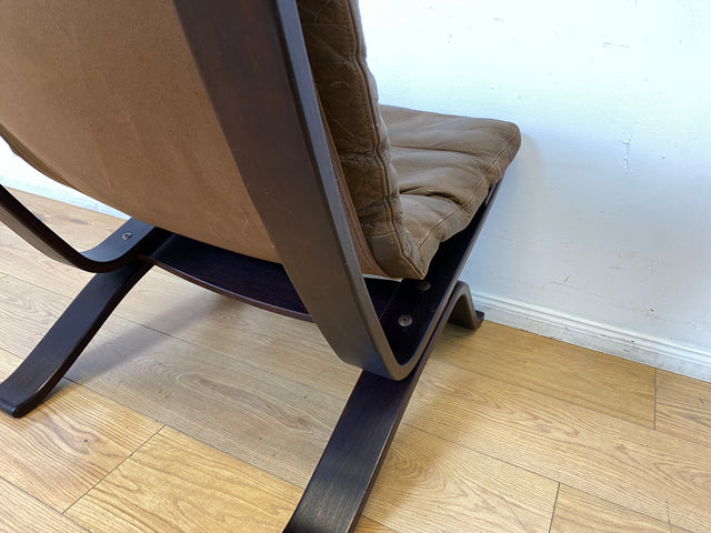 Seltener skandinavischer Designer Sessel I Focus Sling von Bramin Møbler I mit Echtleder Bezug