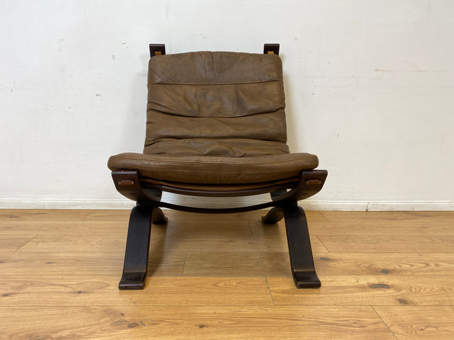 Seltener skandinavischer Designer Sessel I Focus Sling von Bramin Møbler I mit Echtleder Bezug