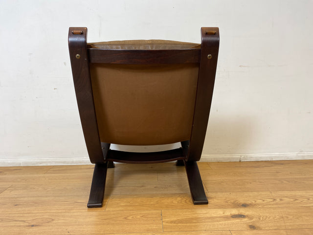 Seltener skandinavischer Designer Sessel I Focus Sling von Bramin Møbler I mit Echtleder Bezug