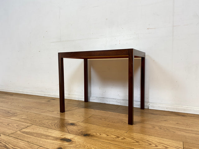 WMK I Einzigartiger skandinavischer Mid-Century Palisander mit Glasplatte und handgesticktem Gobelin I Wohnzimmertisch Beistelltisch Glastisch Ablage Danish Design Vintage Rosewood I