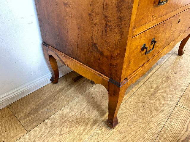 WMK I Besonders schöner skandinavischer Mid-Century Sekretär aus vollem Holz mit Intarsien