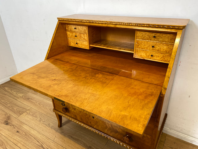Sehr schöner handverzierter skandinavisches Mid-Century Sekretär aus vollem Holz I Schreibschrank Schreibkommode Schreibtisch Kommode Schubladenkommode Wäschekommode 60er I