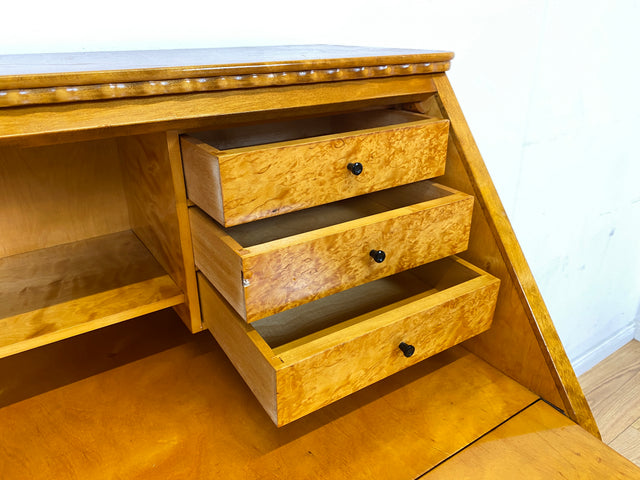 Sehr schöner handverzierter skandinavisches Mid-Century Sekretär aus vollem Holz I Schreibschrank Schreibkommode Schreibtisch Kommode Schubladenkommode Wäschekommode 60er I