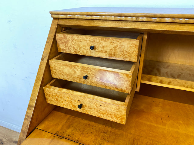 Sehr schöner handverzierter skandinavisches Mid-Century Sekretär aus vollem Holz I Schreibschrank Schreibkommode Schreibtisch Kommode Schubladenkommode Wäschekommode 60er I